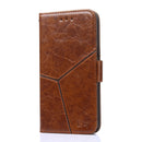 For Xiaomi Redmi K50 Ultra/Xiaomi 12T/Xiaomi 12T Pro Geometric Stitching Leather Phone Case(Light Brown)