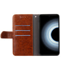 For Xiaomi Redmi K50 Ultra/Xiaomi 12T/Xiaomi 12T Pro Geometric Stitching Leather Phone Case(Light Brown)