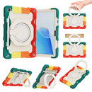 For Huawei MatePad T 10s / T10 Armor Contrast Color Silicone + PC Tablet Case(Rainbow Red)