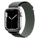 Nylon Watch Band For Apple Watch Series 8&7 45mm / SE 2&6&SE&5&4 44mm / 3&2&1 42mm (Black+green)