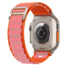 Nylon Watch Band For Apple Watch Series 8&7 45mm / SE 2&6&SE&5&4 44mm / 3&2&1 42mm (Orange+Pink)