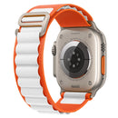 Nylon Watch Band For Apple Watch Series 8&7 45mm / SE 2&6&SE&5&4 44mm / 3&2&1 42mm (White+Orange)