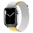 Nylon Watch Band For Apple Watch Series 8&7 45mm / SE 2&6&SE&5&4 44mm / 3&2&1 42mm (Yellow + Grey)