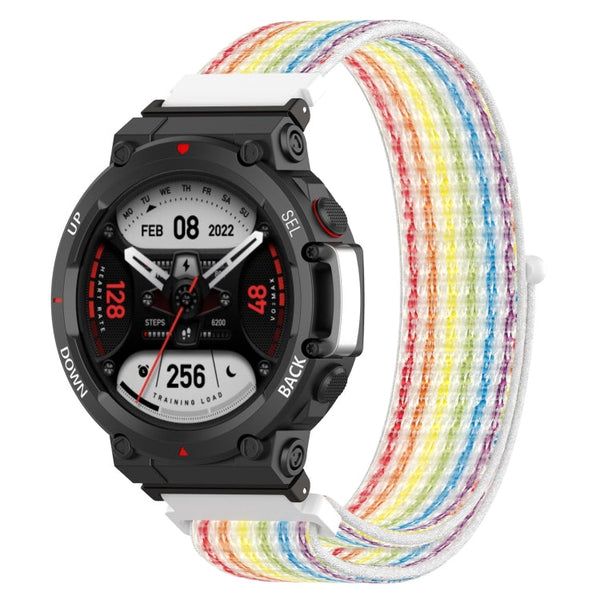 For Amazfit T-Rex2 Nylon Loop Buckle Watch Band(Colorful)