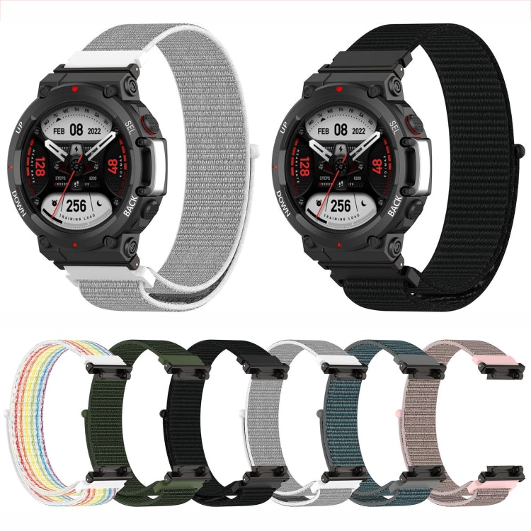 For Amazfit T-Rex2 Nylon Loop Buckle Watch Band(Powder Sand)