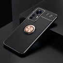For Xiaomi Redmi K50 Ultra / 12T / 12T Pro Metal Ring Holder TPU Phone Case(Black+Rose Gold)