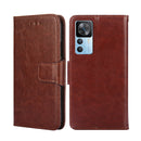 For Xiaomi Redmi K50 Ultra/Xiaomi 12T/Xiaomi 12T Pro Crystal Texture Horizontal Flip Leather Phone Case(Brown)