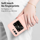For Motorola Moto Razr 2022 Skin Feel Macaron Three-piece Set Hinge Phone Case(Pink)