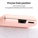 For Motorola Moto Razr 2022 Skin Feel Macaron Three-piece Set Hinge Phone Case(Pink)