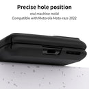 For Motorola Moto Razr 2022 Skin Feel Macaron Three-piece Set Hinge Phone Case(Black)