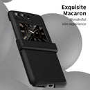 For Motorola Moto Razr 2022 Skin Feel Macaron Three-piece Set Hinge Phone Case(Black)