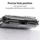 For Motorola Moto Razr 2022 Skin Feel Macaron Three-piece Set Hinge Phone Case(Transparent)
