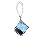 For Samsung Galaxy Z Flip4 TPU Shockproof Folding Protective Phone Case with Bracelet(Blue Butterfly)