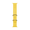 For Apple Watch Ultra 49mm / Series 8&7 45mm / SE 2&6&SE&5&4 44mm Ocean Silicone Watch Band (Yellow)