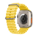 For Apple Watch Ultra 49mm / Series 8&7 45mm / SE 2&6&SE&5&4 44mm Ocean Silicone Watch Band (Yellow)