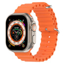 Ocean Silicone Watch Band For Apple Watch Ultra 49mm / Series 8&7 45mm / SE 2&6&SE&5&4 44mm (Orange)