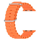 Ocean Silicone Watch Band For Apple Watch Ultra 49mm / Series 8&7 45mm / SE 2&6&SE&5&4 44mm (Orange)