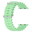 Ocean Silicone Watch Band For Apple Watch Ultra 49mm / Series 8&7 45mm / SE 2&6&SE&5&4 44mm (Light Green)