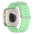 Ocean Silicone Watch Band For Apple Watch Ultra 49mm / Series 8&7 45mm / SE 2&6&SE&5&4 44mm (Light Green)