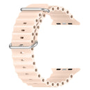 Ocean Silicone Watch Band For Apple Watch Ultra 49mm / Series 8&7 45mm / SE 2&6&SE&5&4 44mm (Light Pink)