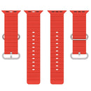 Ocean Silicone Watch Band For Apple Watch Ultra 49mm / Series 8&7 45mm / SE 2&6&SE&5&4 44mm (Red)