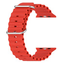Ocean Silicone Watch Band For Apple Watch Ultra 49mm / Series 8&7 45mm / SE 2&6&SE&5&4 44mm (Red)