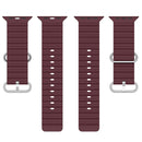 Ocean Silicone Watch Band For Apple Watch Ultra 49mm / Series 8&7 45mm / SE 2&6&SE&5&4 44mm (Wine Red)