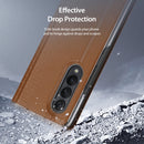 For Samsung Galaxy Z Fold4 DUX DUCIS Bril Series PU + TPU Phone Case(Brown)