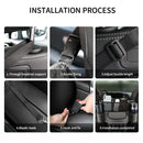 Car Center Console Hanging Bag Sheepskin Leather Storage Bag(Blue)