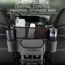 Car Center Console Hanging Bag Sheepskin Leather Storage Bag(Grey)