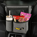 Car Center Console Hanging Bag Sheepskin Leather Storage Bag(Grey)