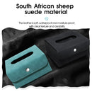 Car Hanging Type Tissue Box Sheepskin Leather Facial Tissue Case(Blue)