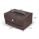 Car Hanging Type Tissue Box Sheepskin Leather Facial Tissue Case(Black)