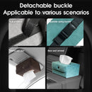 Car Hanging Type Tissue Box Sheepskin Leather Facial Tissue Case(Black)