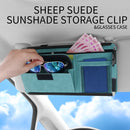 Car Sun Viso Sheepskin Leather Storage Bag(Blue)