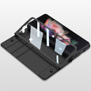 For Samsung Galaxy Z Fold4 GKK Screen Tempered Glass Film Armor Flip Leather Case with Pen Slot(Grey)