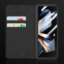 For Samsung Galaxy Z Fold4 GKK Screen Tempered Glass Film Armor Flip Leather Case with Pen Slot(Green)