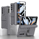 For Samsung Galaxy Z Fold4 GKK Integrated Magnetic Armor Flip Phone Case With Pen Box(Grey)
