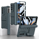 For Samsung Galaxy Z Fold4 GKK Integrated Magnetic Armor Flip Phone Case With Pen Box(Green)
