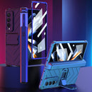 For Samsung Galaxy Z Fold4 GKK Integrated Magnetic Armor Flip Phone Case With Pen Box(Silver)
