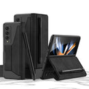 For Samsung Galaxy Z Fold4 GKK Armor Flip Leather Phone Case with Pen Slots(Black)