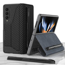 For Samsung Galaxy Z Fold4 GKK Armor Flip Leather Phone Case with Pen Slots(Litchi Texture)