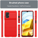 For Xiaomi Poco M5 4G Brushed Texture Carbon Fiber TPU Case(Red)