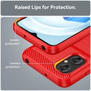 For Xiaomi Poco M5 4G Brushed Texture Carbon Fiber TPU Case(Red)