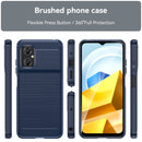 For Xiaomi Poco M5 4G Brushed Texture Carbon Fiber TPU Case(Navy Blue)