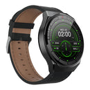 GW69 Plus Smart Watch, Support BT Call / Heart Rate / Blood Pressure / Blood Oxygen(Black + Leather Strap Black)