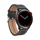 GW69 Smart Watch, Support BT Call / Heart Rate / Blood Pressure / Blood Oxygen(Black + Leather Strap Black)
