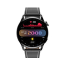 GW69 Smart Watch, Support BT Call / Heart Rate / Blood Pressure / Blood Oxygen(Black + Leather Strap Black)
