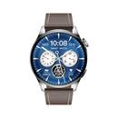 GW69 Smart Watch, Support BT Call / Heart Rate / Blood Pressure / Blood Oxygen(Sliver + Leather Strap Brown)