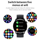 GW69 Smart Watch, Support BT Call / Heart Rate / Blood Pressure / Blood Oxygen(Sliver + Leather Strap Brown)